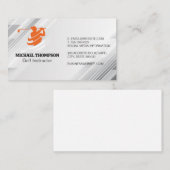 Carte De Visite Logo Golfer Swinging | Instructeur (Devant / Derrière)