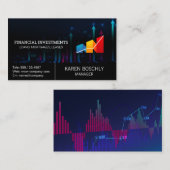 Carte De Visite Logo Graphique de croissance stock (Devant / Derrière)