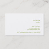 Carte De Visite Logo Green House Services de nettoyage naturel (Dos)