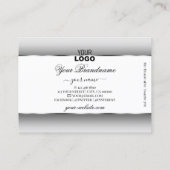 Carte De Visite Logo Gris et Blanc Gradié Silver Oval Frame (Dos)