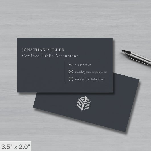 Carte De Visite Logo gris moderne