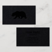 Carte De Visite Logo Grizzly Bear Noir de luxe (Devant / Derrière)