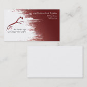 Carte De Visite Logo Grunge Paint Red Horse (Devant / Derrière)