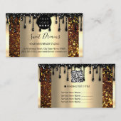 Carte De Visite Logo Hair maquillage clous SPA de goutte QRCode Go (Devant / Derrière)