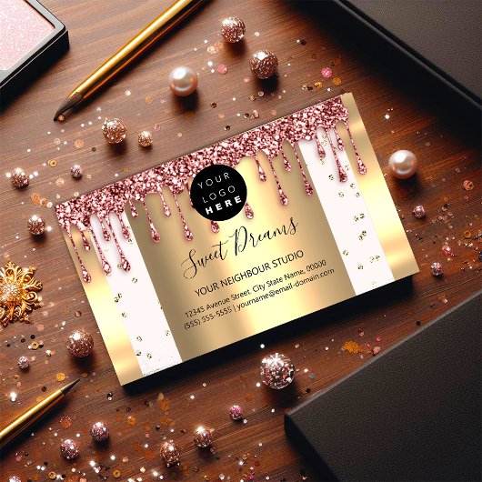 Carte De Visite Logo Hair maquillage clous SPA QR Code blanc