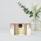 Carte De Visite Logo Hair maquillage clous SPA QR Code blanc (Debout devant)