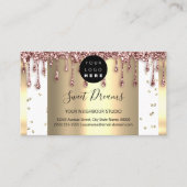 Carte De Visite Logo Hair maquillage clous SPA QR Code blanc (Devant)