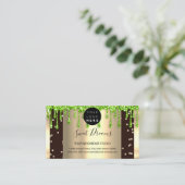 Carte De Visite Logo Hair maquillage clous SPA QR Code Drips (Debout devant)