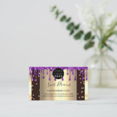 Carte De Visite Logo Hair maquillage clous SPA QR Code Drips (Debout devant)