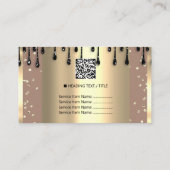 Carte De Visite Logo Hair maquillage clous SPA QR Code Gold Skin (Dos)