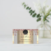 Carte De Visite Logo Hair maquillage clous SPA QR Code Gris (Debout devant)