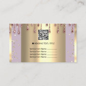 Carte De Visite Logo Hair maquillage clous SPA QR Code violet (Dos)