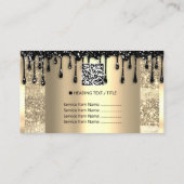 Carte De Visite Logo Hair maquillage clous SPA QRCode Gold Glam (Dos)