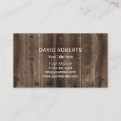 Carte De Visite Logo Handyman Carpenter Hammer Bois rustique (Dos)