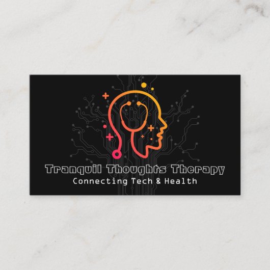Carte De Visite Logo Health Mind | Informatique | Logiciel (Devant)