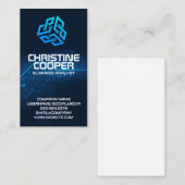 Carte De Visite Logo Hexagon Tech moderne (Devant / Derrière)