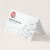 Carte De Visite Logo Hexagonal Tech moderne | Arrière - plan résea (Devant)