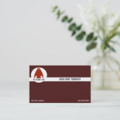 Carte de visite Logo Hibou Ancien Rouge (Debout devant)