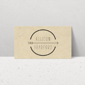 Carte De Visite Logo Hip and Rustic Arrow sur Tan Carton Look