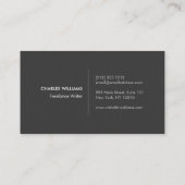 Carte De Visite LOGO HIP & EDGY MONOGRAM avec FLÈCHE sur GRIS CLAI (Dos)