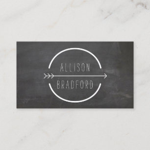 Carte De Visite Logo Hip et Rustic Arrow sur tableau noir