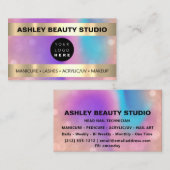 Carte De Visite Logo Hologramme or du coiffeur de maquillage (Devant / Derrière)
