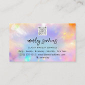 Carte De Visite Logo Holographe Code QR Boutique Nails maquillage (Dos)