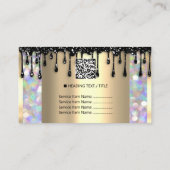 Carte De Visite Logo Holographe de maquillage de cheveux SPA QRCod (Dos)