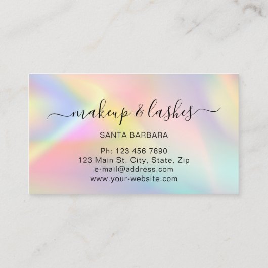 Carte De Visite Logo Holographique bleu rose Lash Lash Drip (Dos)