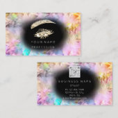 Carte De Visite Logo Holographique de maquillage à base d'Eyelash  (Devant / Derrière)