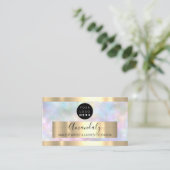 Carte De Visite Logo Holographique de maquillage professionnel (Debout devant)