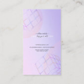 Carte De Visite Logo Holographique moderne élégant violet (Dos)