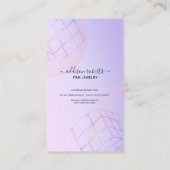 Carte De Visite Logo Holographique moderne élégant violet (Dos)