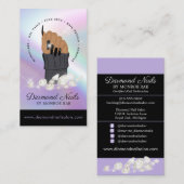 Carte De Visite Logo Holographique Nail Tech Nail Salon tendance m (Devant / Derrière)