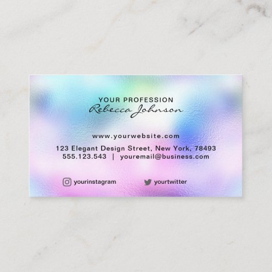 Carte De Visite Logo holographique personnalisé (Dos)