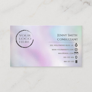 Carte De Visite Logo holographique professionnel simple et minimal
