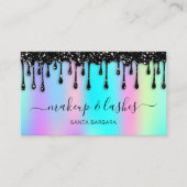 Carte De Visite Logo holographique QR Code Lash Maquillage Cheveux (Devant)