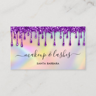 Carte De Visite Logo holographique QR Code Lash Maquillage Hair St