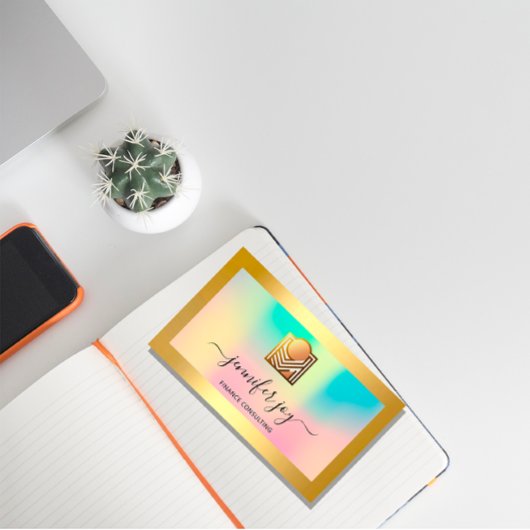 Carte De Visite Logo Holographique QR de Finance Consulting Broker