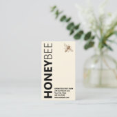 Carte De Visite Logo HONEYBee Typographie verticale Ivory White (Debout devant)