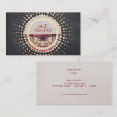 Carte De Visite Logo Horizon encadré d'or rustique (Devant / Derrière)