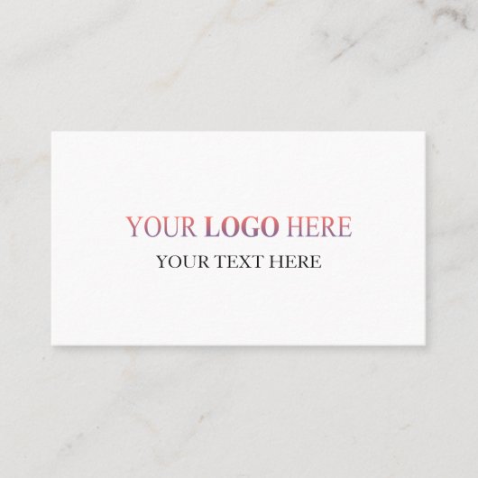 Carte De Visite Logo horizontal personnalisé - Pas de commande min (Devant)