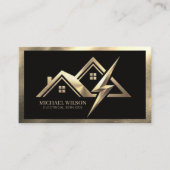 Carte De Visite Logo House & Bolt Services Électriques Noir Or (Devant)