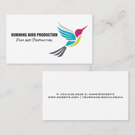 Carte De Visite Logo Humming Bird (Devant / Derrière)