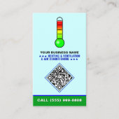 Carte De Visite Logo HVAC & Code QR | Chauffage & Climatisation (Devant)
