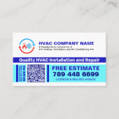 Carte De Visite Logo HVAC & Code QR & Slogans | Installation & Rép (Devant)