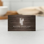 Carte De Visite Logo II des blocs architecturaux modernes sur bois