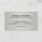 Carte De Visite Logo immobilier à clé grecque élégant Noir/gris (Dos)