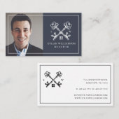 Carte De Visite Logo immobilier à clé Vintage moderne (Devant / Derrière)
