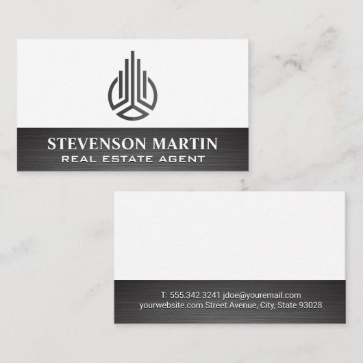 Carte De Visite Logo immobilier Abstrait (Devant / Derrière)